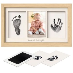 KeaBabies Duo Clean Touch Inkless Hand & Footprint Frame Kit - Brown